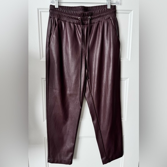 Loft Faux Leather Cropped Pull On Pants Size Petite Small - Picture 1 of 10